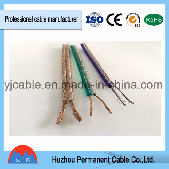 Cable de altavoz coloreado conductor de cobre/CCA transparente de audio y vídeo